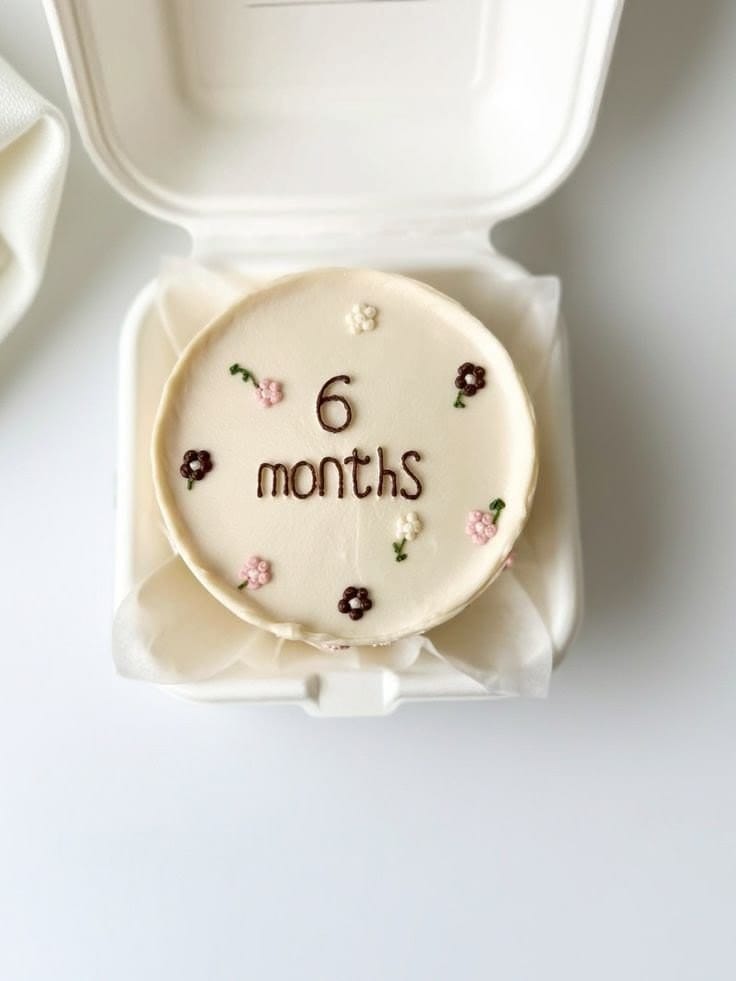 6 Month Mini Birthday Cake