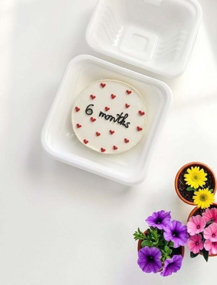 6 Month Baby Milestone Bento Cake