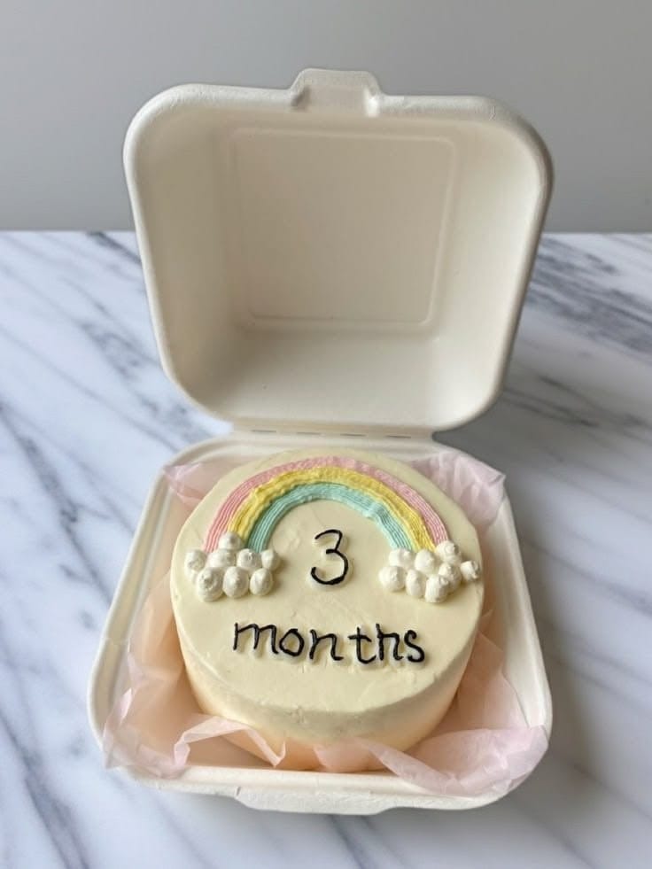 3 Month Milestone Cream Cake