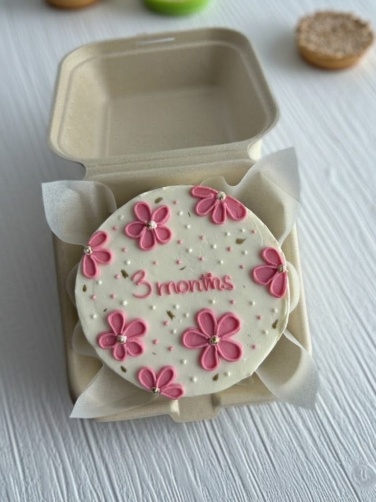 3 Month Celebration Bento Cake