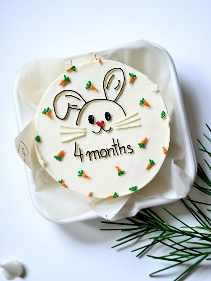 4 Month Baby Milestone Bento Cake