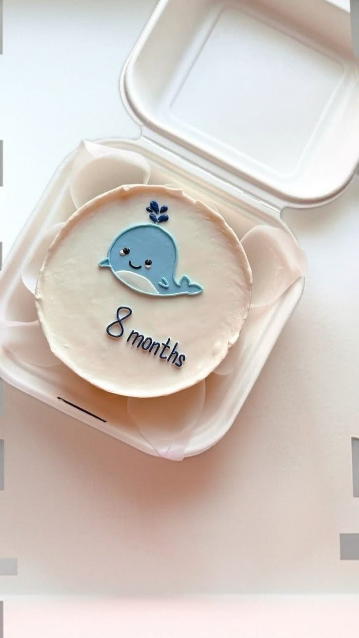 8 Month Baby Milestone Mini Cake