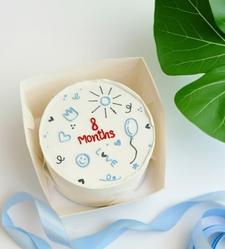 Custom 8 Months Bento Cake with Name