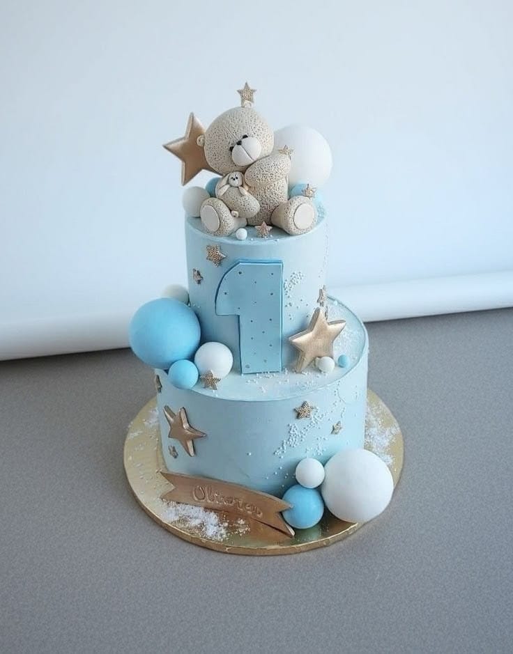 First Birthday Tier Cake for Boy