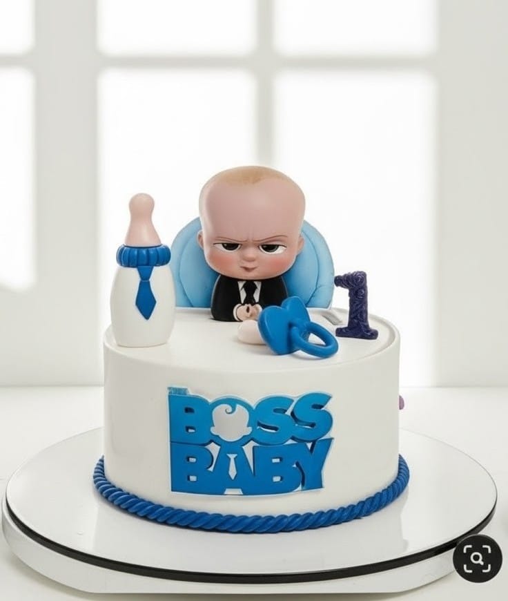 Boss Baby Theme First Birthday Cake