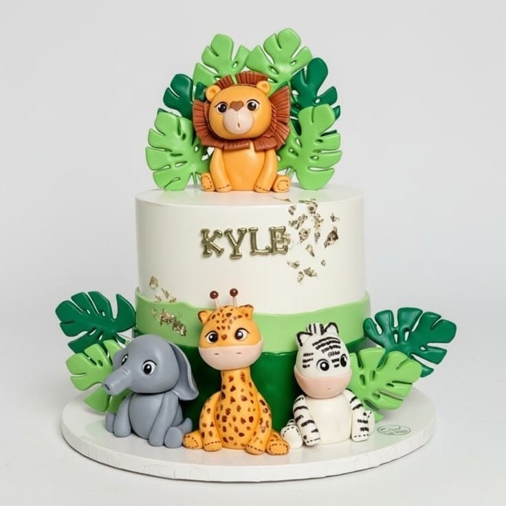 First Birthday Animal Theme Cake