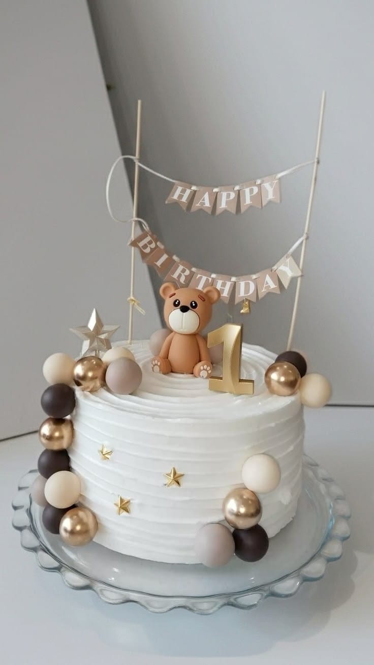 First Birthday Cake for Boy with banner