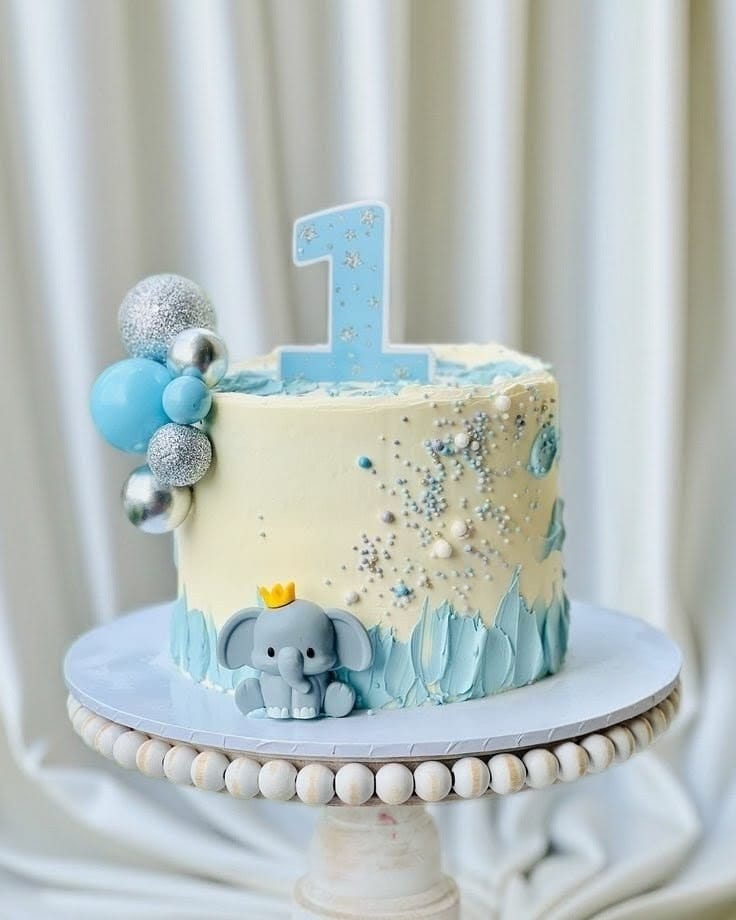 Custom First Birthday Cake for Baby Boy