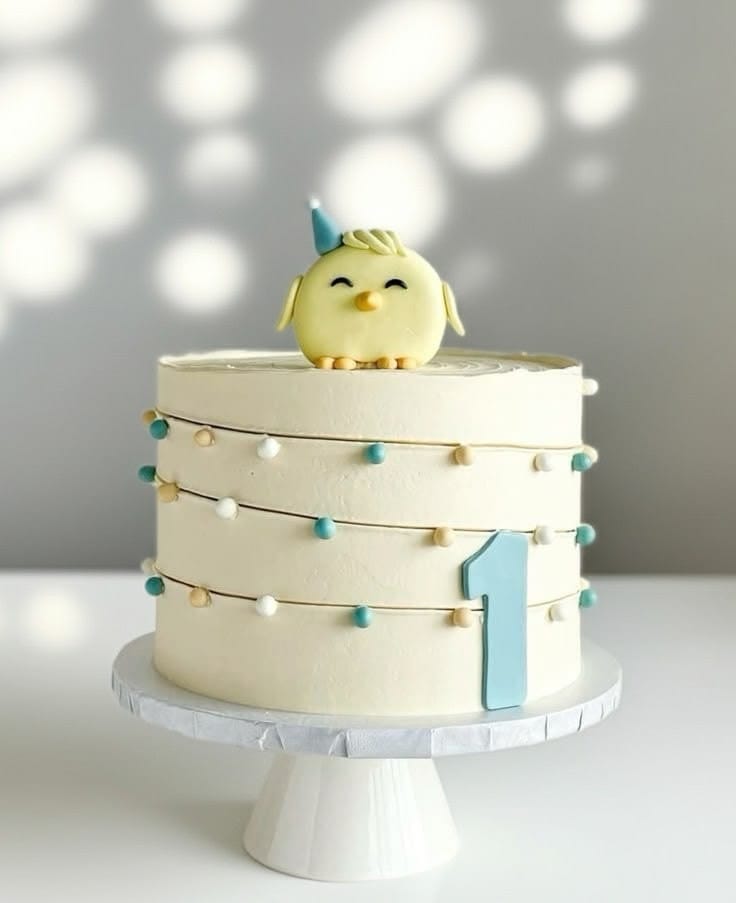 First Birthday Cake bird theme