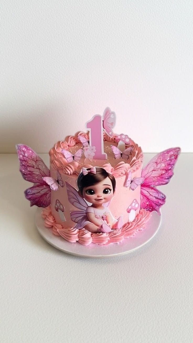 Little Girl 1st Birthday Cake