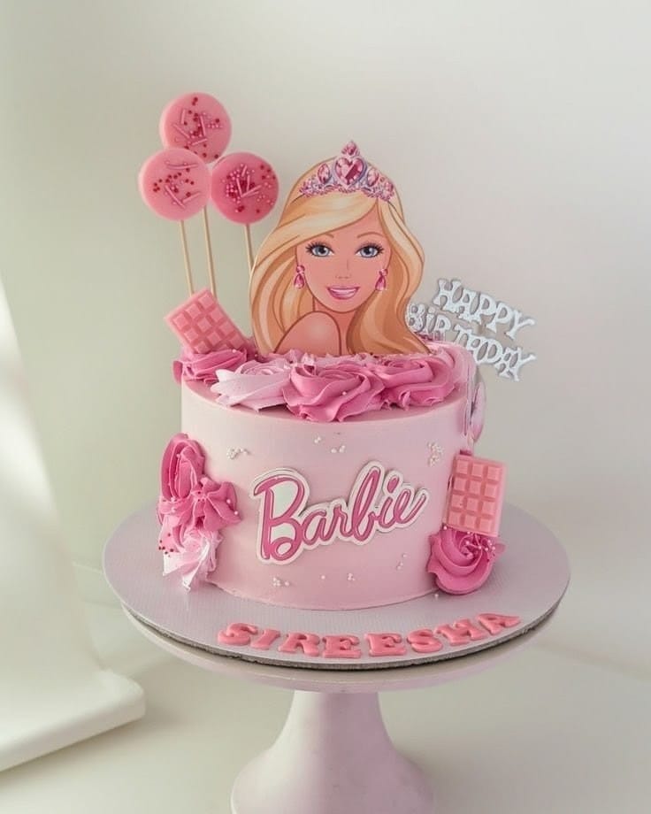 First Birthday Cake for Girl - Barbie Theme
