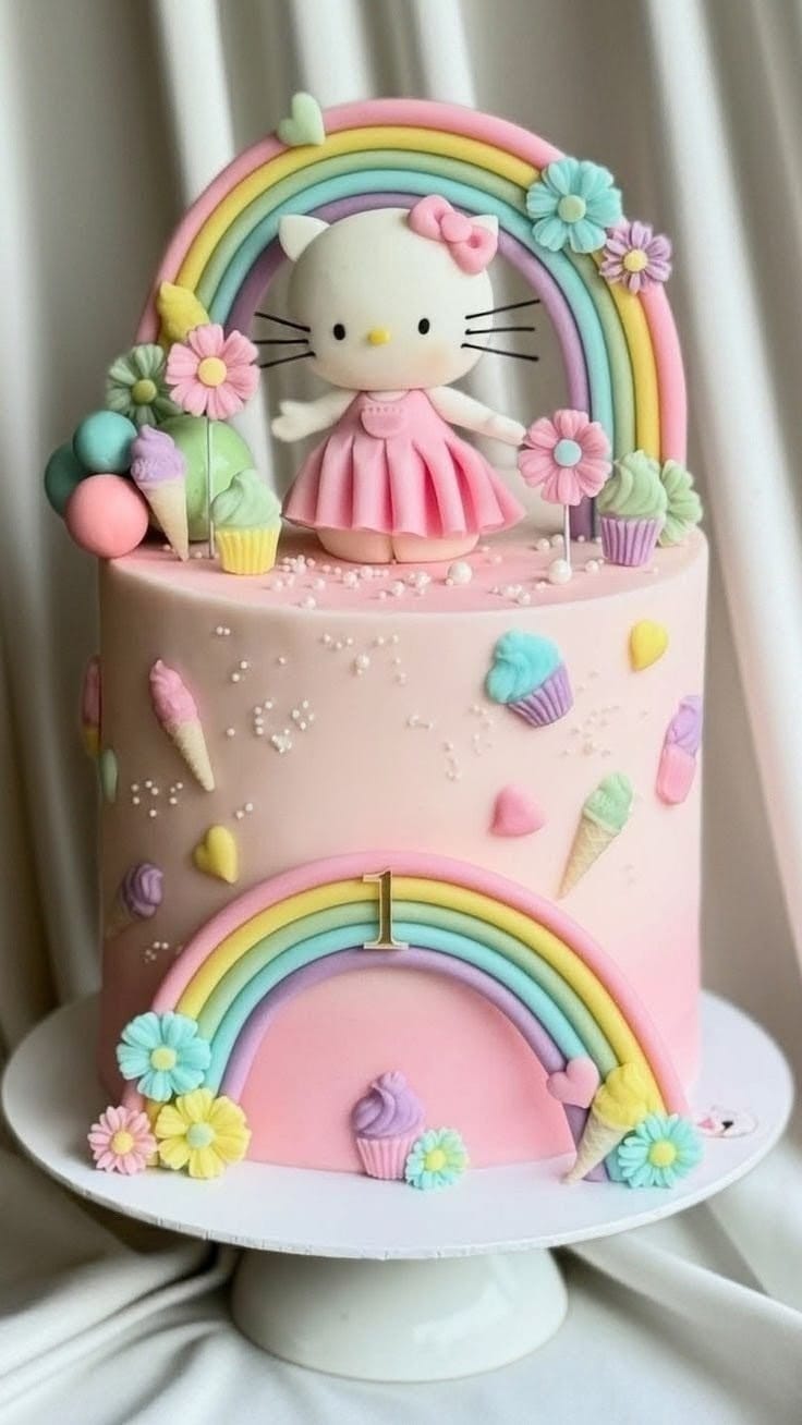 One Year Old Girl Birthday Cake