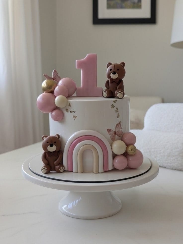 Custom 1st Birthday Cake for Girl