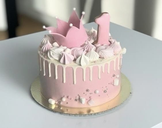 First Birthday Cake for Girl - Crown