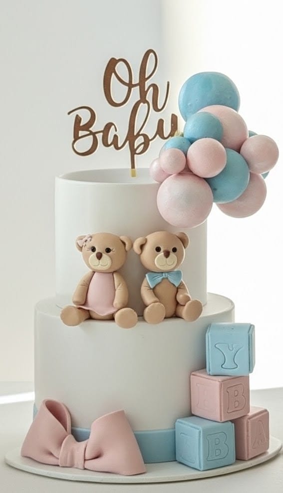 Beautiful Baby Shower Cake