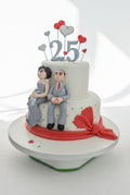 Silver & Sweet Anniversary Cake