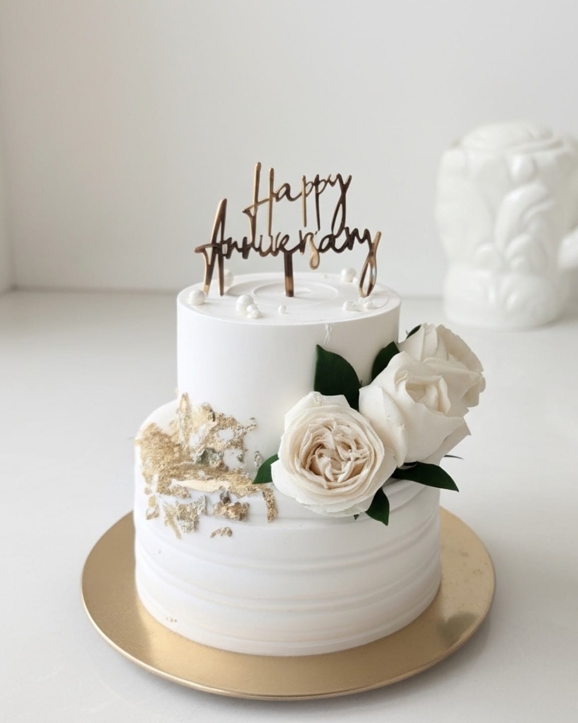 Silver Milestone Celebration Cake