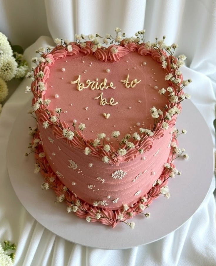 Bride To Be Heart Shaped Cake