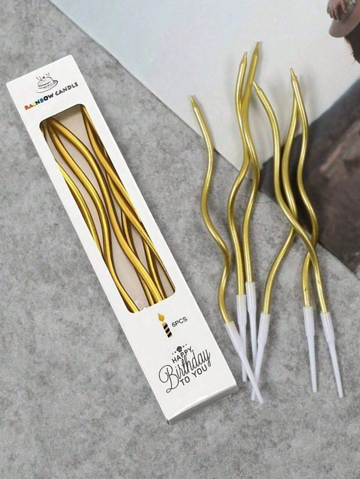 Spiral Candles Golden