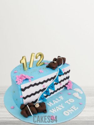 Half Birthday Cake Design 8