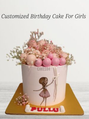 Customized Pink Chocolate Flower Cake