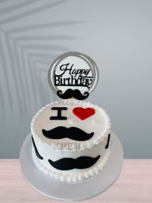 Mustache Birthday Cake