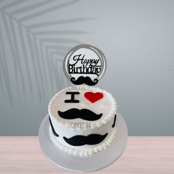 Mustache Birthday Cake