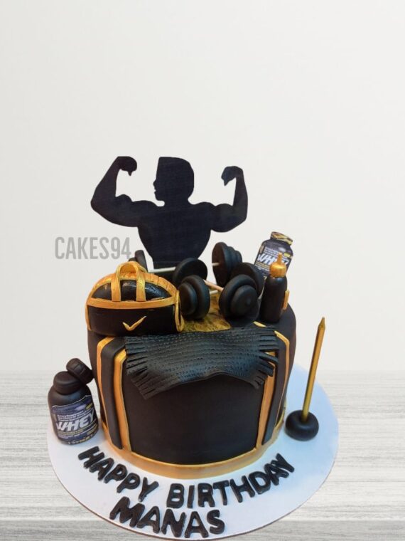 Amazon.com: Glitter Gym Theme Birthday Cake Topper (Black) Weight Lifting  Cupcake Toppers for Cross Fit Party Decoration Fitness Themed Party Kids :  Grocery & Gourmet Food