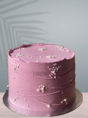 Pink With White Pearls Theme Cake