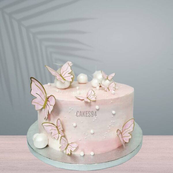 Pink Butterfly Theme Cake 2