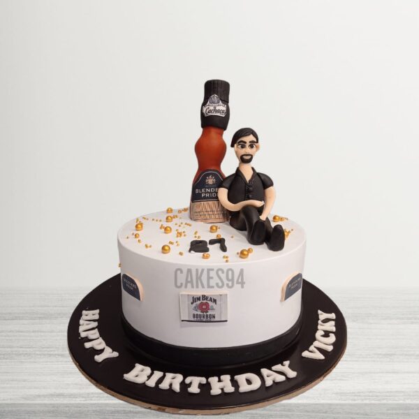 BP Bottle With Men Theme Cake