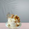 White And Gold Theme Cake