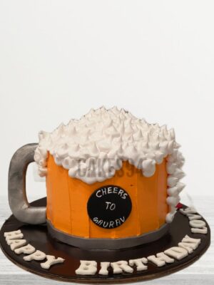 Beer Shape Theme Cake