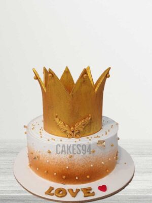 Golden Crown Theme Cake