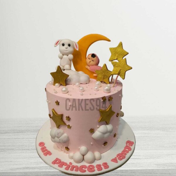 Cloud Baby Girl Theme Cake