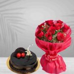 Truffle Cake With Flowers Combo