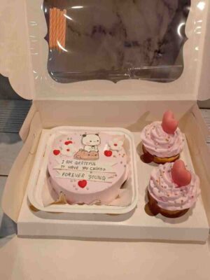 Cute Dudu Bubu Bento Cake (Pink)