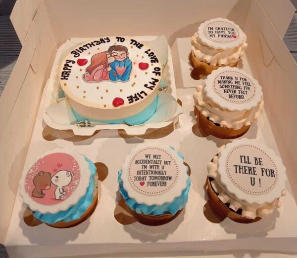 Cute Couple Mini Cake Combo