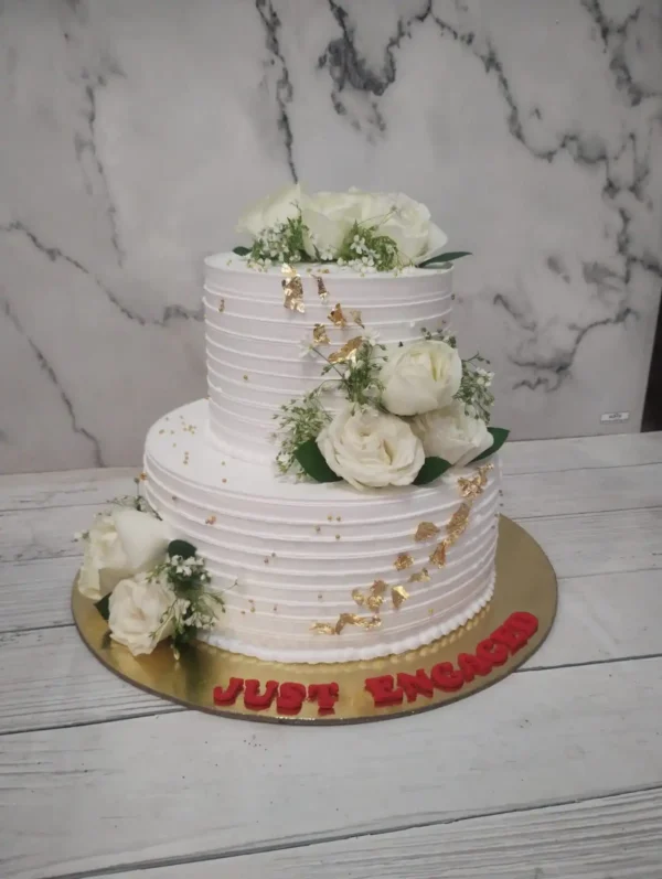 Just Engaged Theme Cake Design 2