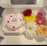 Dudu Bubu Mini Cake With Flower's Combo