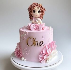 Baby Girl 1st Birthday Premium Celebration Cake